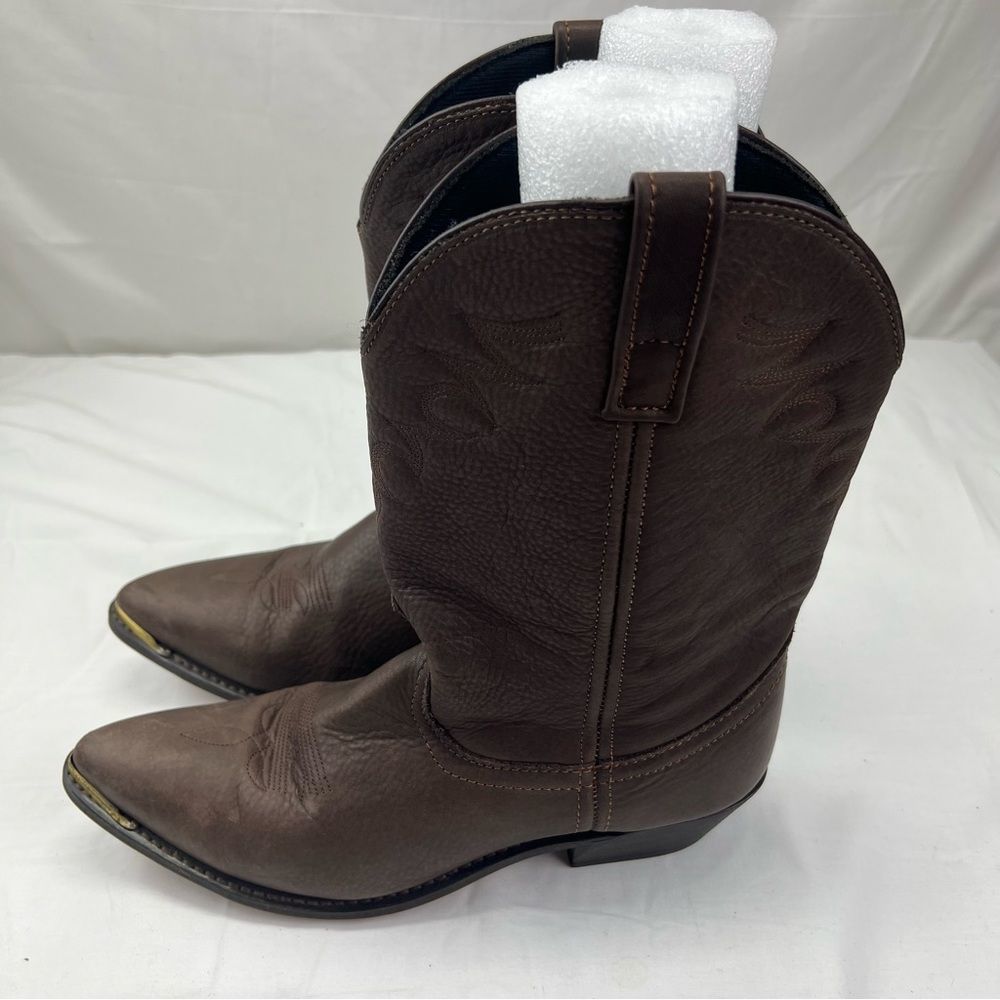Masterson Cowboy Boots RB888 Brown Leather Metal Tip Toe Western Women’s Size 10